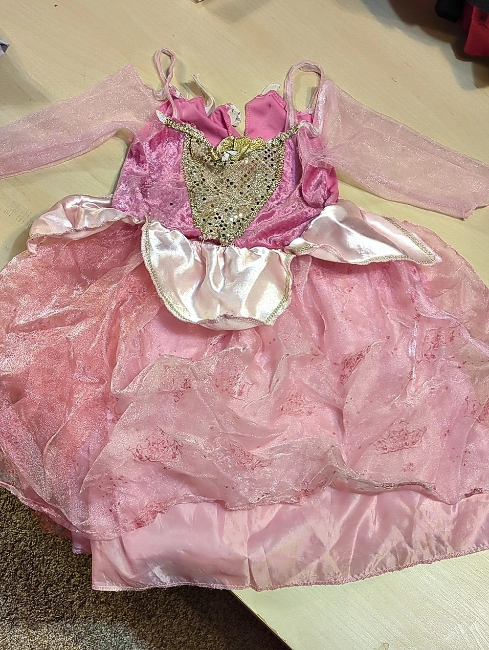 Disney Store Princess Aurora Costume for Kids Pink Party Dress